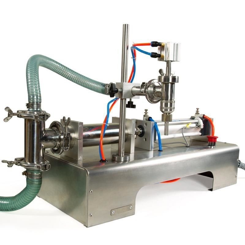 Macchina di riempimento a testa singola pneumatica semiautomatica Macchina di riempimento a liquido orizzontale Macchina di riempimento a pistoni