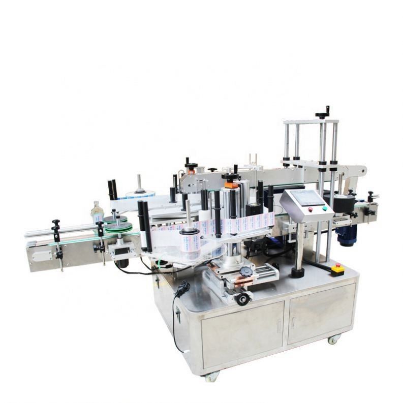 Macchina di etichettatura per adesivi a bottiglia piatta quadrata automatica per doppi lati anteriori e posteriori