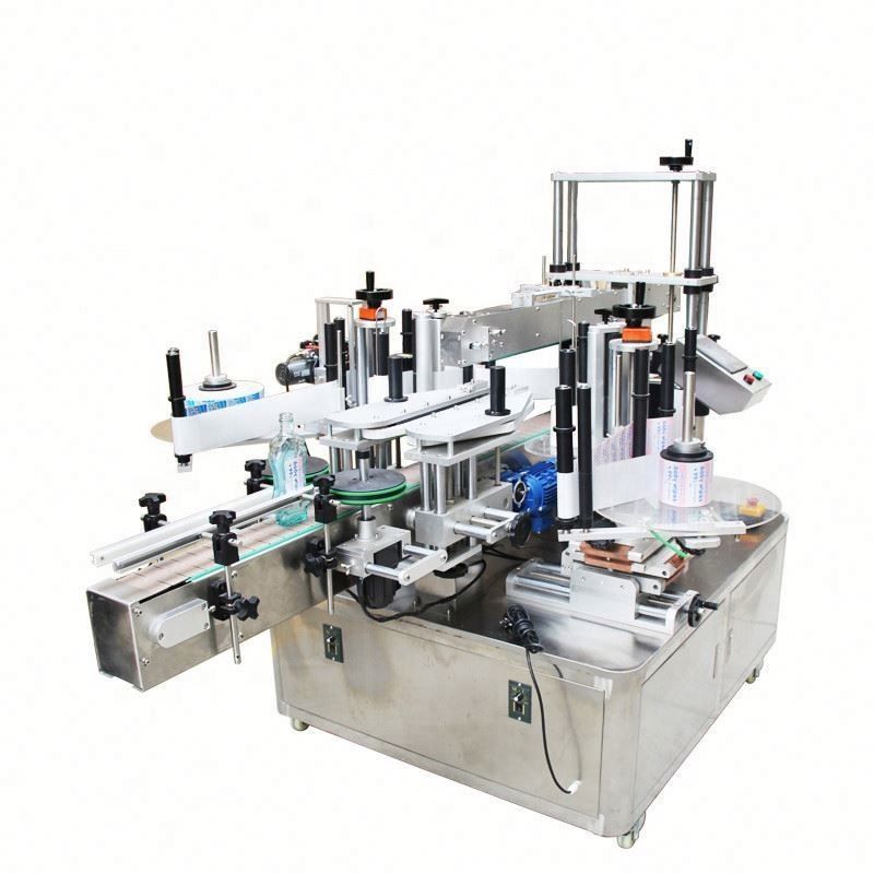 Macchina di etichettatura per adesivi a bottiglia piatta quadrata automatica per doppi lati anteriori e posteriori