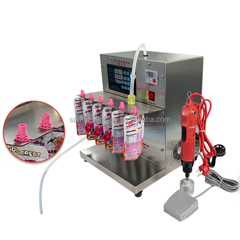 Macchina di riempimento per sacchetti a spout personalizzata, tipo tavolo 100ml 8 teste Macchina di riempimento liquido