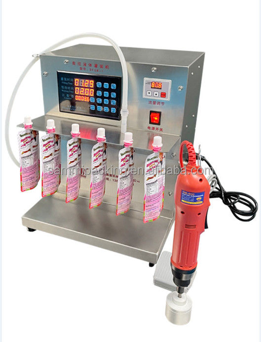 Macchina di riempimento per sacchetti a spout personalizzata, tipo tavolo 100ml 8 teste Macchina di riempimento liquido