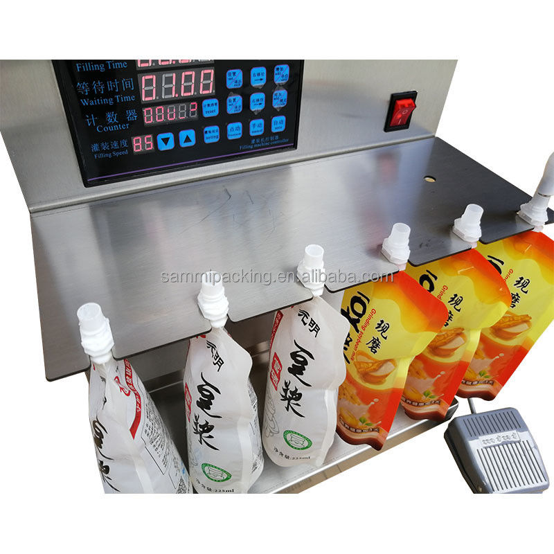 Macchina di riempimento per sacchetti a spout personalizzata, tipo tavolo 100ml 8 teste Macchina di riempimento liquido