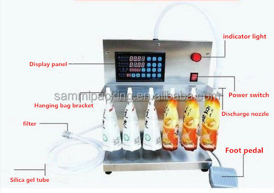 Macchina di riempimento per sacchetti a spout personalizzata, tipo tavolo 100ml 8 teste Macchina di riempimento liquido