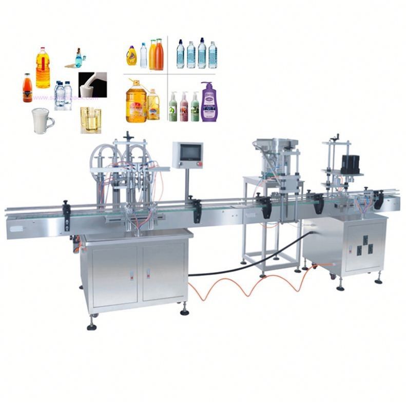 Macchina di riempimento in linea a 4 ugelli Macchina di riempimento liquido a sovrafflusso automatico Riempitore di bottiglie liquide per succo di bevande