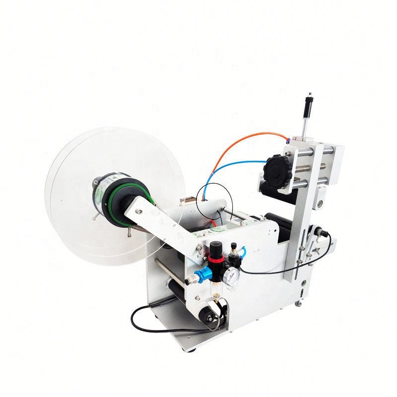 Applicatore di etichette per bottiglie semiautomatico adesivo da scrivania Tipo pneumatico