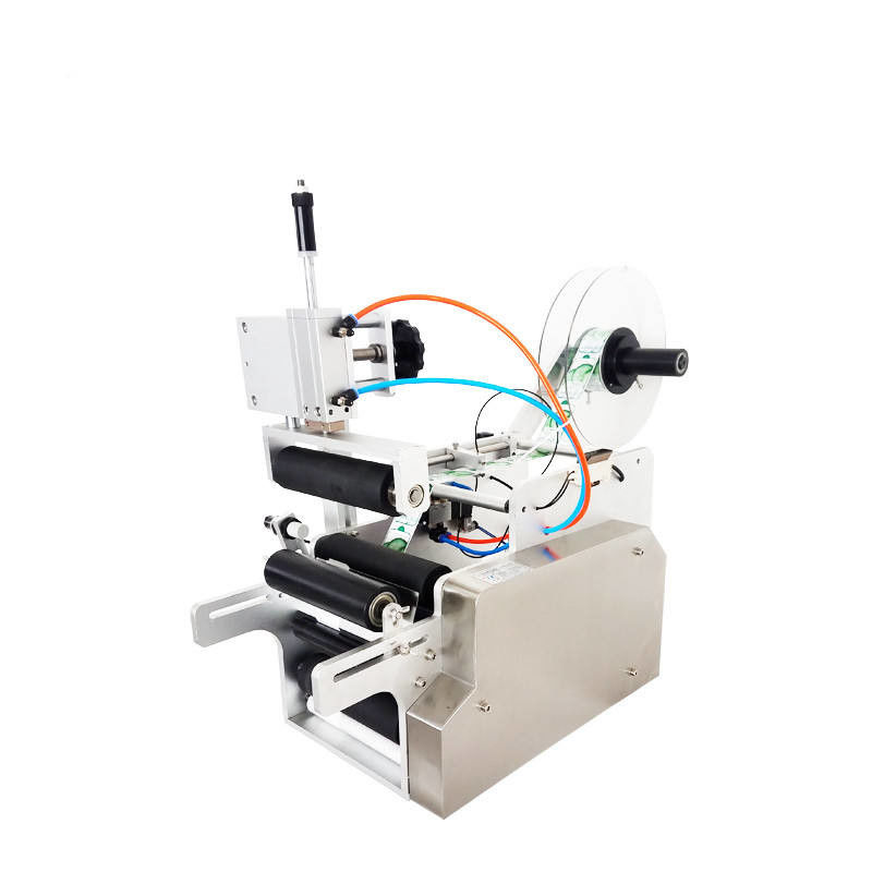 Applicatore di etichette per bottiglie semiautomatico adesivo da scrivania Tipo pneumatico