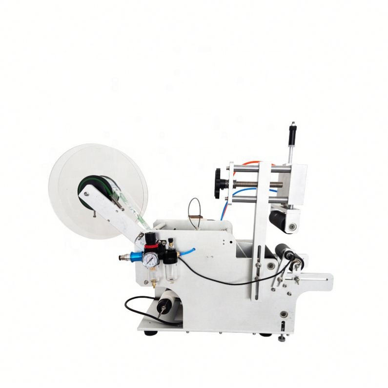 Applicatore di etichette per bottiglie semiautomatico adesivo da scrivania Tipo pneumatico