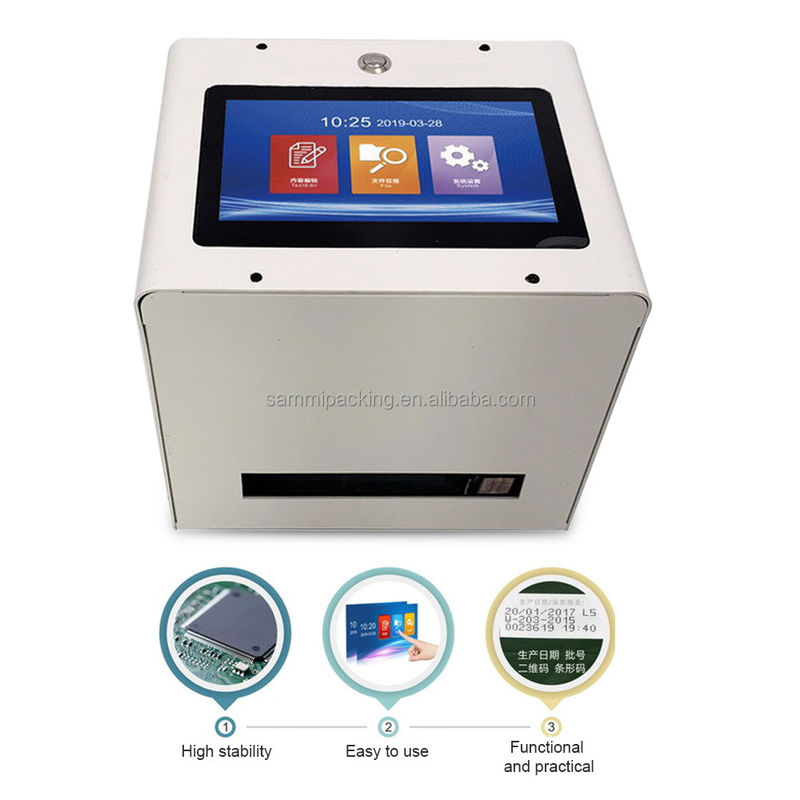 Borsa di plastica Bottiglia Desktop Manuale statico Mfg Exp Bar digitale QR codice di data Stampa a getto d'inchiostro Data di scadenza Codificatore batch