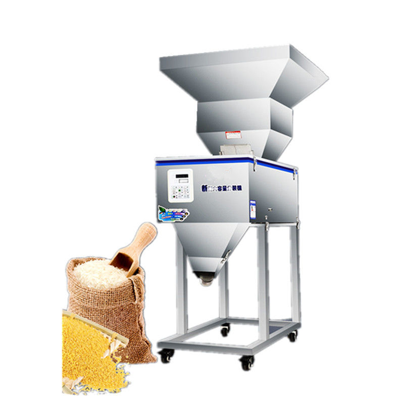 100-2500g Macchina semiautomatica per il confezionamento di granuli/polvere/riso/caffè/spezie con grande tromba