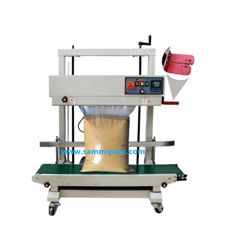 FRD-1200V Macchina elettrica semiautomatica di sigillamento termico per sigillamento continuo verticale di sacchetti di plastica per bevande sacchetti legno