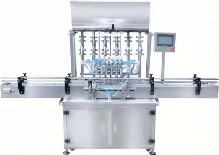 Macchina di riempimento liquido a 4 ugelli a linea Riempitore di bottiglie liquide a sovrafflusso automatico per succo di bevande