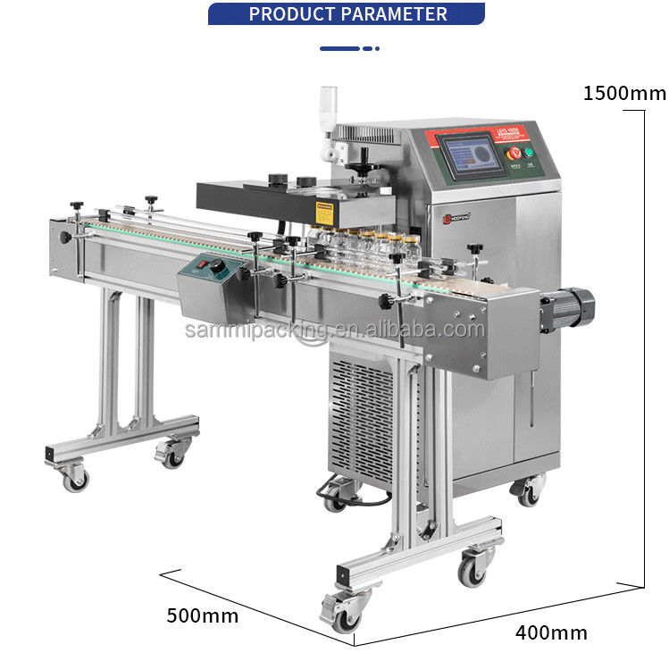 Macchina di sigillamento a induzione continua per pavimenti automatici Sigillatore termico a induzione per piccole bottiglie di plastica
