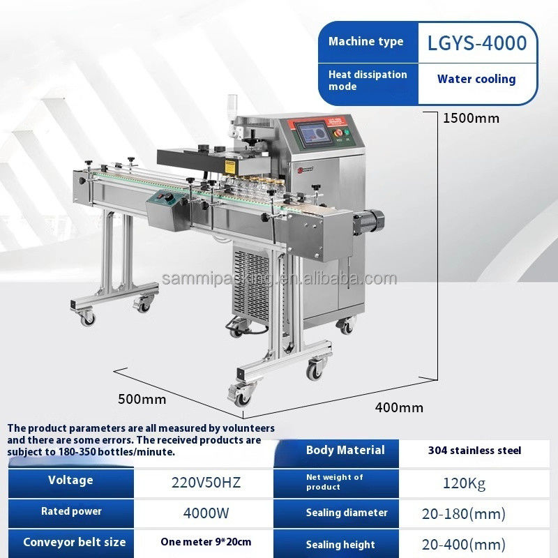 Macchina di sigillamento a induzione continua per pavimenti automatici Sigillatore termico a induzione per piccole bottiglie di plastica
