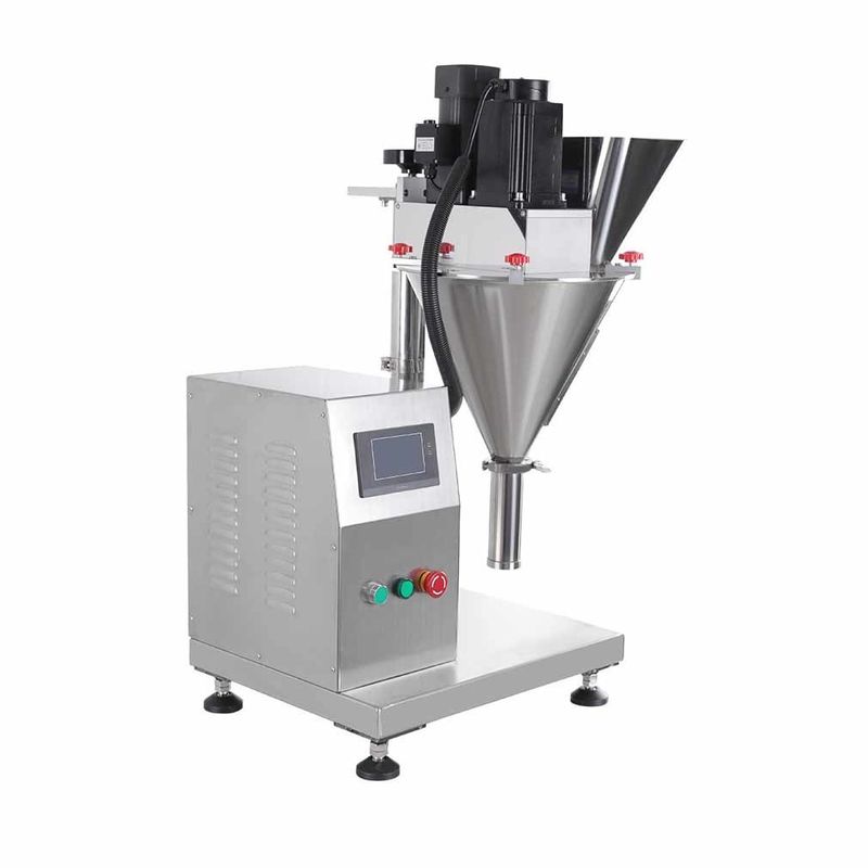 Commerciale Piccole Spezie da scrivania Farina Latte in polvere Auge Screw Filler Machine Semi Automatic Table Top Powder Bag Filling Machine