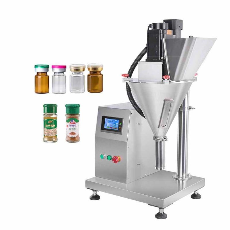 Commerciale Piccole Spezie da scrivania Farina Latte in polvere Auge Screw Filler Machine Semi Automatic Table Top Powder Bag Filling Machine
