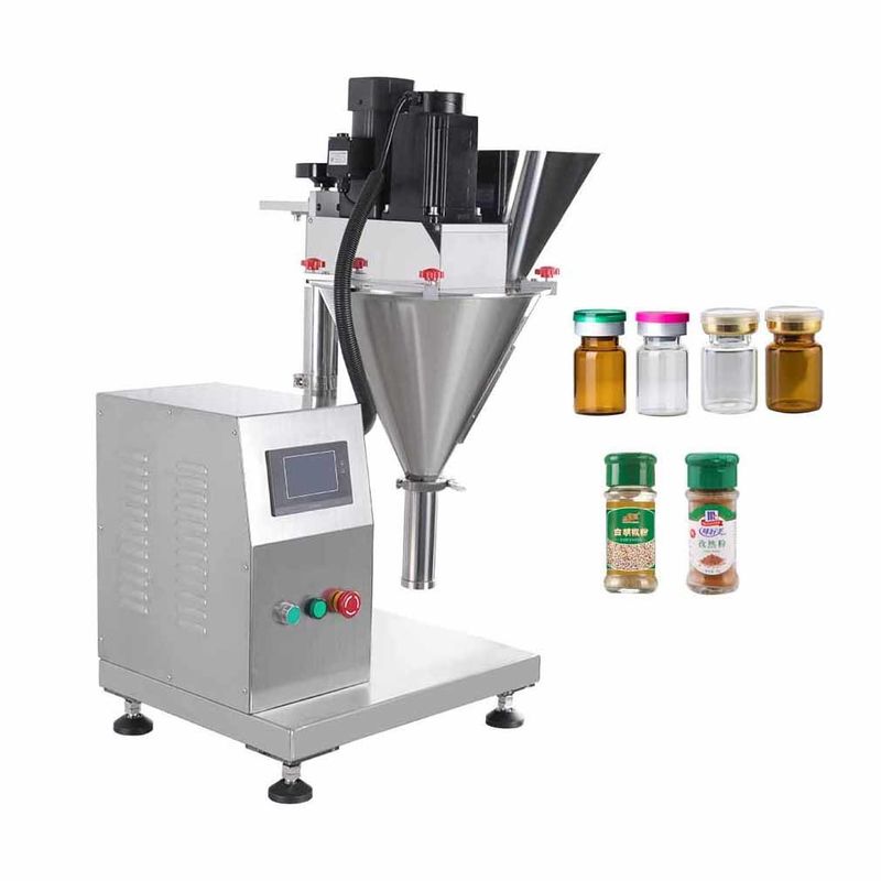 Commerciale Piccole Spezie da scrivania Farina Latte in polvere Auge Screw Filler Machine Semi Automatic Table Top Powder Bag Filling Machine