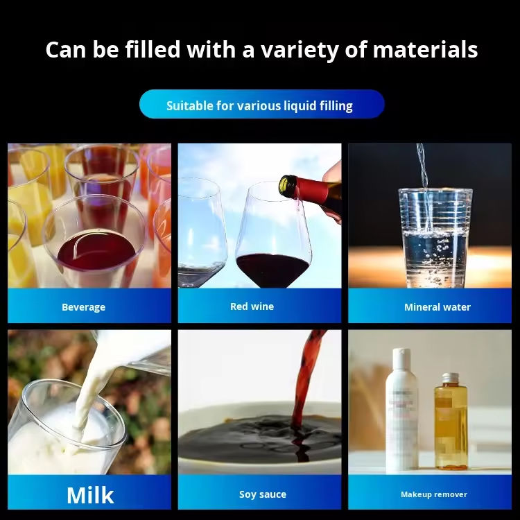Macchine di riempimento di liquidi con pompa magnetica automatica a quattro teste PET per piccoli vetri succhi di frutta bevande bottiglie di latte Riempimento piccolo