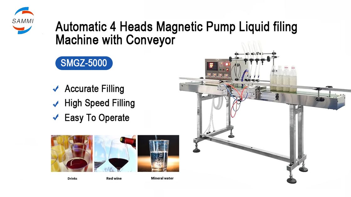 Macchine di riempimento di liquidi con pompa magnetica automatica a quattro teste PET per piccoli vetri succhi di frutta bevande bottiglie di latte Riempimento piccolo
