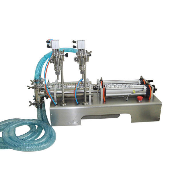 Macchina di riempimento di latte a pistoni pneumatici a doppia testa di alta qualità, detergente liquido, shampoo, bagno gel filler ((500-5000ml)