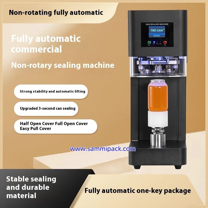 Fabbrica Fabbricante Plastico Soda Cann Sealing Machine Non Rotary Juice Dessert Tonno Cann Seamer Machine in vendita