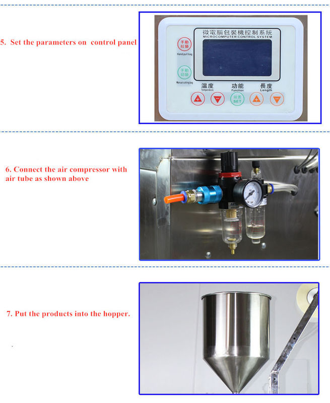 Macchina automatica per l'imballaggio di salse, paste, ketchup, miele, yogurt, shampoo, liquidi piccoli in bustine da 10-100 ml con agitatore