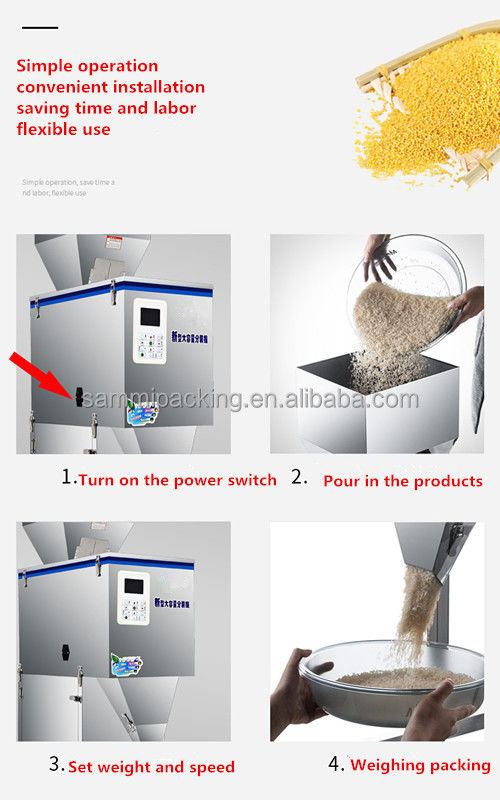 500G Racking Granule Powder Filling Machine Tea Rice Flour Coffee Bean Quantitative Vibration Weighing Packing Machine