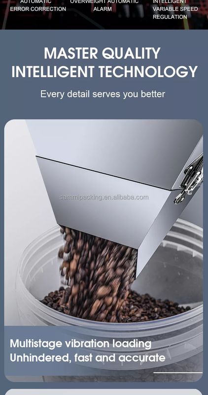 2025 Hot Sale Polvere Granula Machine di riempimento di grano Fagioli di tè sacchetto di grano Pesatura macchina di riempimento con sensore per il barile del sacchetto