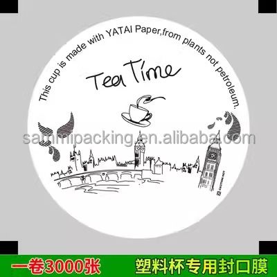 Film per coppe più venduto film di sigillamento per coppe di carta di plastica per succo latte bevande da tè