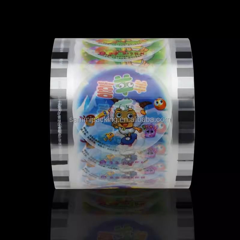 Film per coppe più venduto film di sigillamento per coppe di carta di plastica per succo latte bevande da tè