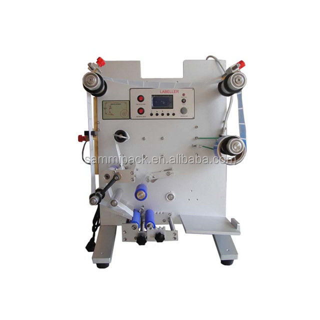 Macchina etichettatrice per flaconi rotondi per gocce auricolari elettriche, nuova e unica, semiautomatica con componente motore principale