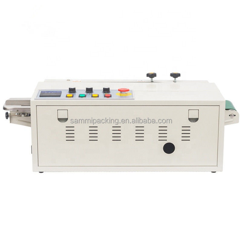 Saldatrice orizzontale semiautomatica per sacchetti, elettrica, a comando manuale, termosaldatura per cartoni e fogli, include stampa della data di lotto