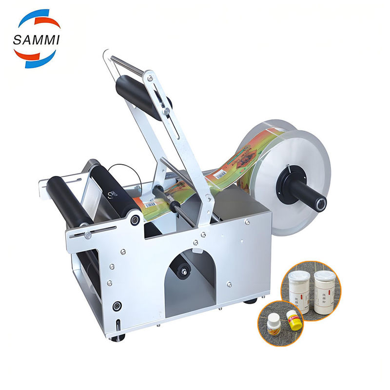 Piccola etichettatrice da tavolo per bottiglie, macchina automatica per l'etichettatura di bottiglie rotonde, in sostituzione dell'etichettatura manuale