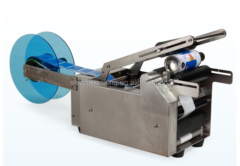 MT-50 Etichettatrice semiautomatica per bottiglie rotonde, macchina etichettatrice per lattine e bottiglie di bevande