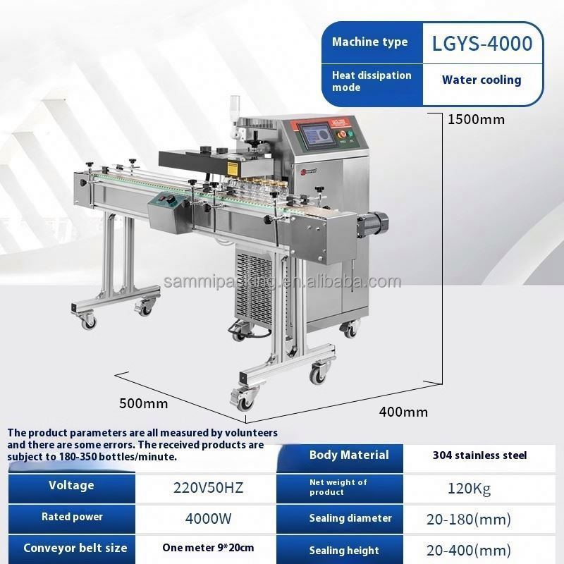 2025 Nuova LGYS-4000 Aluminum Foil Induction Sealing Machine High Efficiency Induction Sealer con linea di produzione di trasportatori