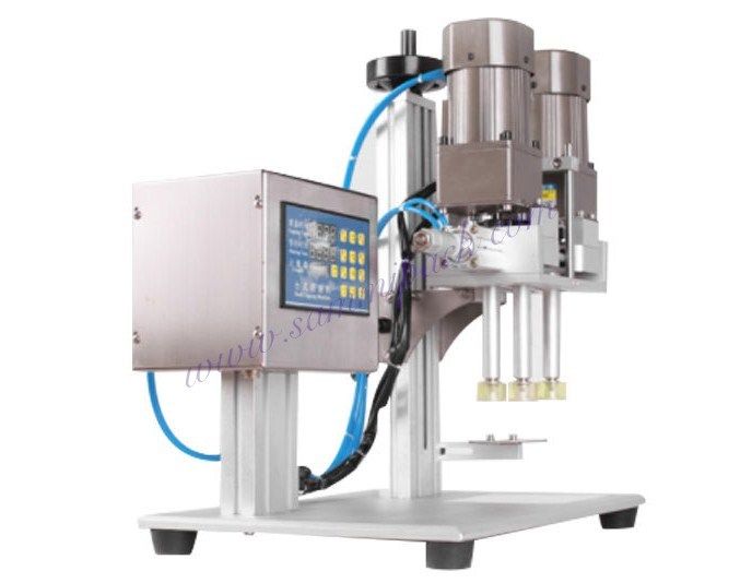 Macchina tappatrice elettrica da tavolo semiautomatica per bevande, nuova, dispositivo automatico per la chiusura a vite di tappi per bottiglie, sigillatura con motore