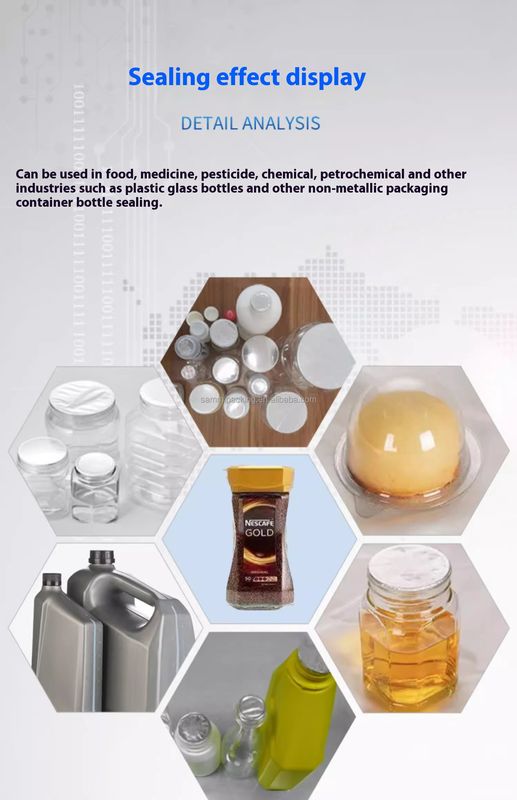 Sigillatrice a induzione automatica continua per lattine, vetro, alluminio e bottiglie di plastica