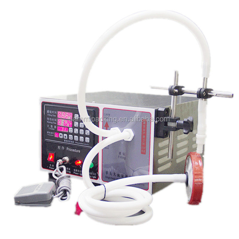 Macchine di riempimento di liquidi di piccole dimensioni semi-automatiche in acciaio inossidabile 304 per succo, miele, olio, acqua soda 17L/min