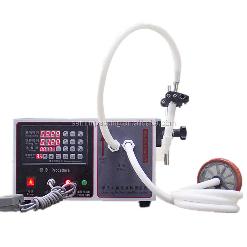 Macchine di riempimento di liquidi di piccole dimensioni semi-automatiche in acciaio inossidabile 304 per succo, miele, olio, acqua soda 17L/min