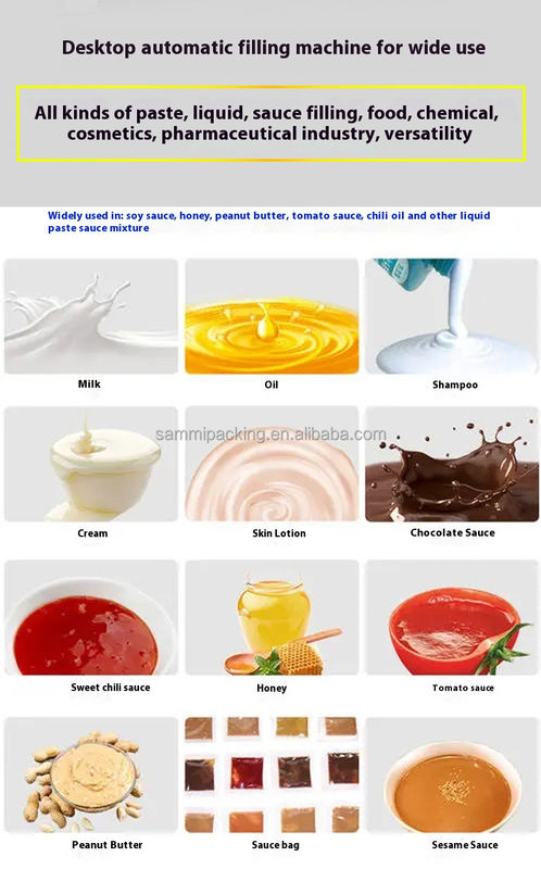 Macchina automatica ad alta velocità per il riempimento di creme cosmetiche, riempitrice per salsa di pomodoro, riempitrice per burro di arachidi con trasportatore