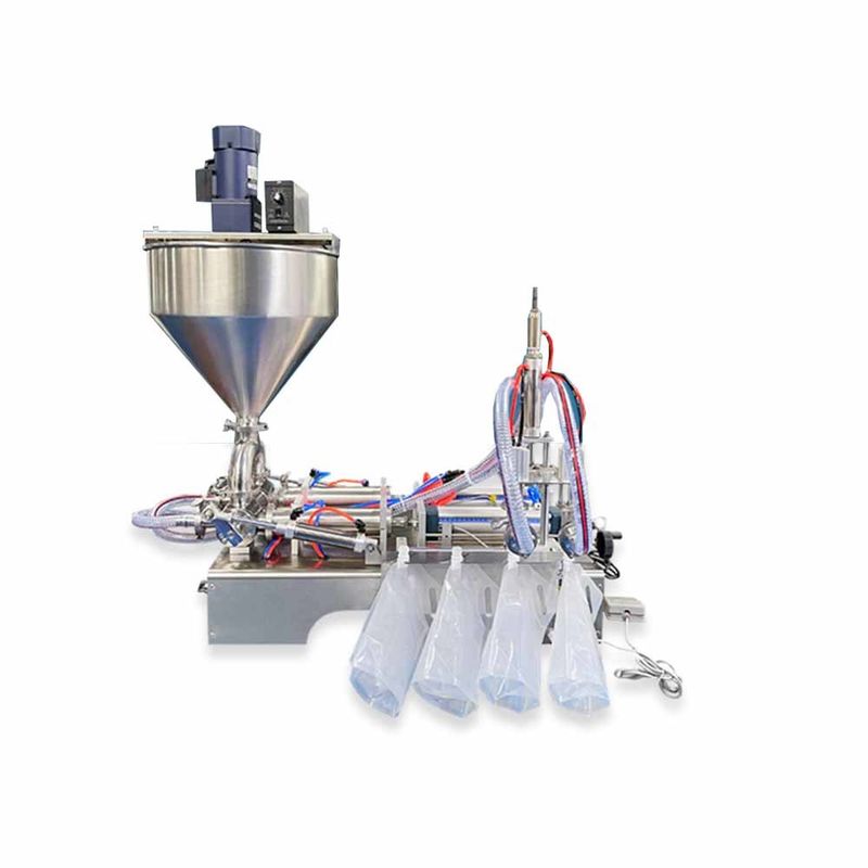 Macchina riempitrice per paste ad alta viscosità con tramoggia, macchina confezionatrice per sacchetti con beccuccio per unguenti e salsa di pomodoro