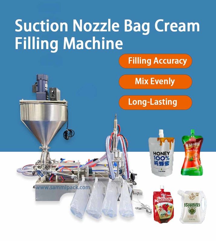 Macchina riempitrice per paste ad alta viscosità con tramoggia, macchina confezionatrice per sacchetti con beccuccio per unguenti e salsa di pomodoro