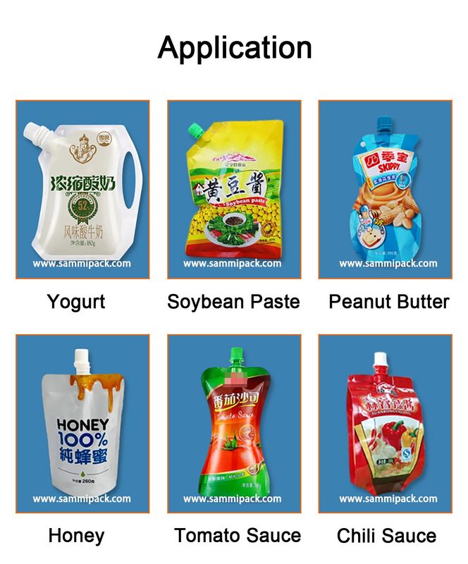 Macchina riempitrice per paste ad alta viscosità con tramoggia, macchina confezionatrice per sacchetti con beccuccio per unguenti e salsa di pomodoro