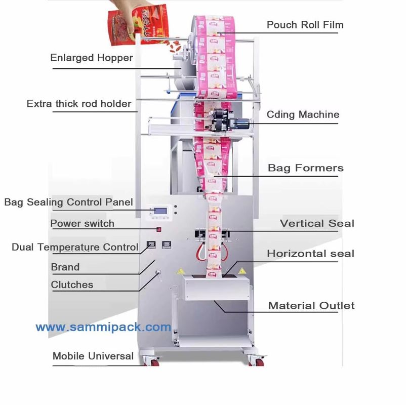 Fabbrica diretta 50-500g multifunzione macchina di imballaggio automatico per polvere granuli di snack imballaggio con 1 anno di garanzia