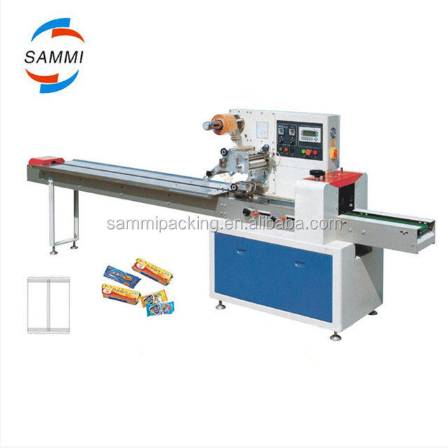 Confezionatrice Orizzontale Multifunzione per Cuscino: Biscotti, Barrette di Cioccolato, Bevande. Funzione Principale: Formatura, Riempimento, Sigillatura, Taglio, Motore