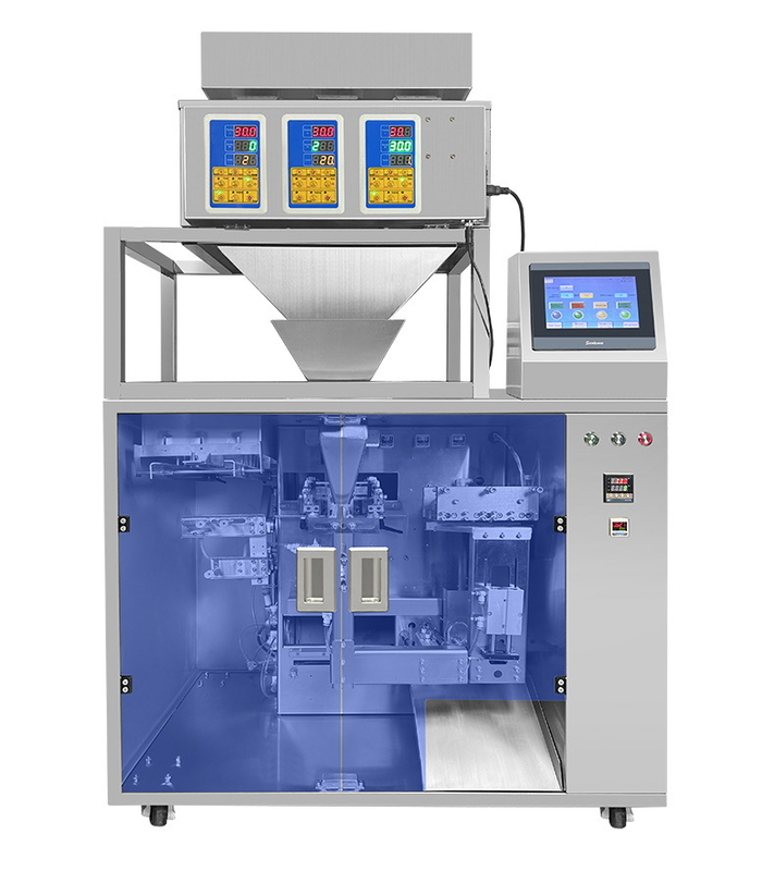 Macchina per l'imballaggio di verdure, frutta, riso, mais, semi, sacchetti preformati, buste con zip, macchina confezionatrice automatica