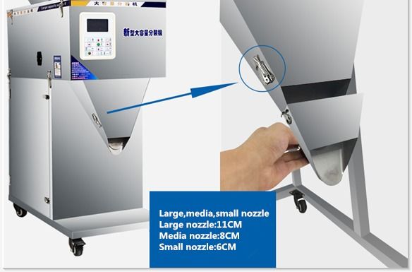 Macchina automatica di riempimento e pesatura di cereali personalizzata dalla fabbrica in offerta speciale, riempitrice a peso, riempitrice vibrante 100g-999g