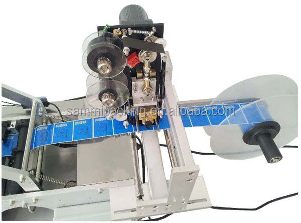 Etichettatore semiautomatico di bottiglie rotonde, macchina di etichettatura con data di produzione, stampa del codice del numero di lotto