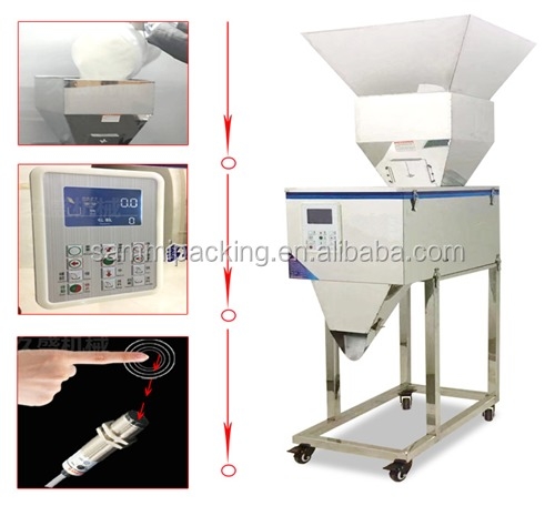 Pesatrice di alta qualità 100-3000g Pesatrice semi-automatica di spezie in polvere Pesatrice di riempimento Vibratore Pesatrice con grande saltatore