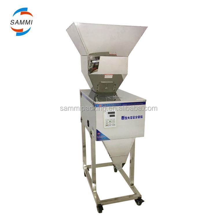Macchina di riempimento a pesatura semiautomatica per granuli/polvere/riso/caffè/spezie da 100-3000g di alta qualità con imbuto grande