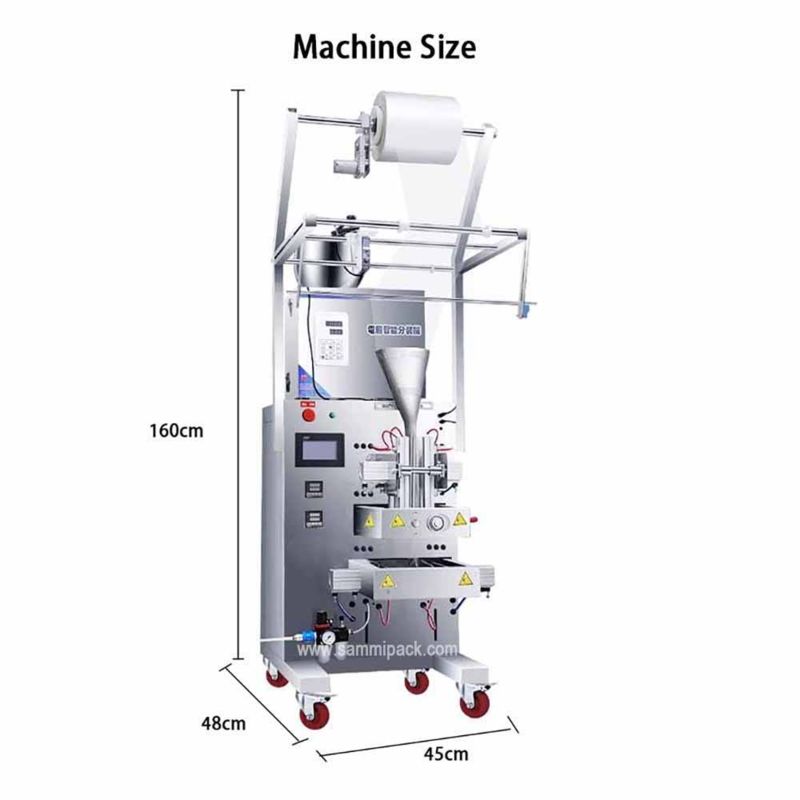 Macchina di imballaggio a sacchetto di granuli di polvere completamente automatica 220V 200W per riempimento di bustine da 60*70mm